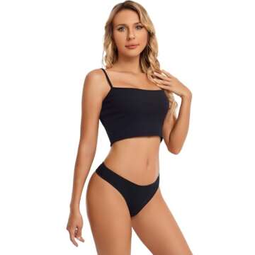 ANZERMIX Women's Breathable Cotton Thong Panties Pack of 6 (6-pack Dark Vintage, Medium)