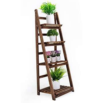 Kodycity Plant Stand Stands for Indoor Plants Shelf Holder Outdoor Tall Planter Shelves Multiple Corner Flower Pot Pots Holders Wood Tiered Rack in Patio Garden House Living Room Decor