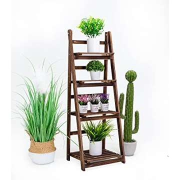 Kodycity Plant Stand Stands for Indoor Plants Shelf Holder Outdoor Tall Planter Shelves Multiple Corner Flower Pot Pots Holders Wood Tiered Rack in Patio Garden House Living Room Decor