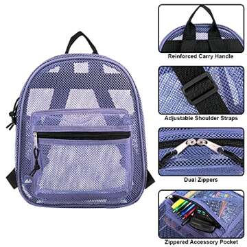 Mini Mesh Backpack for Women, Men, Beach Toys, Pool, and Swimming Gear; Mini Transparent Backpacks w...