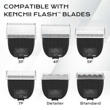 Kenchii Flash Dog Clippers for Grooming - 4-in-1 Digital Cordless Dog Grooming Clippers - Precision Pet Grooming Trim, Shape, and Style Effortlessly, Pearl Black