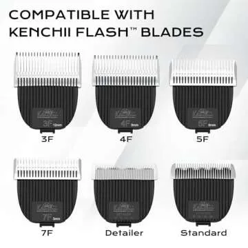 Kenchii Flash Dog Clippers for Grooming - 4-in-1 Digital Cordless Dog Grooming Clippers - Precision Pet Grooming Trim, Shape, and Style Effortlessly, Pearl Black