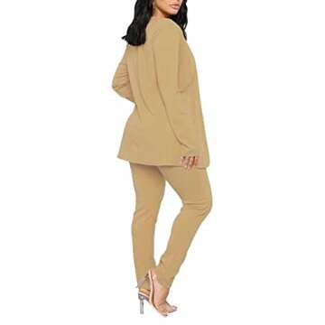 Womens 2 Piece Outfits Casual Pants Suit Long Sleeve Blazer and Pant Sets for Office Business Plus S...