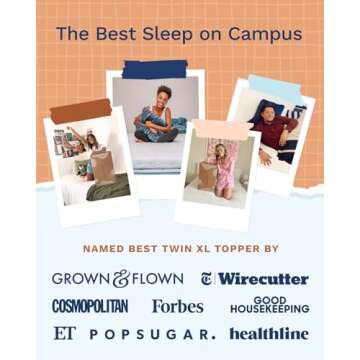 ViscoSoft 3 Inch Memory Foam Mattress Topper Twin XL - Select High Density Ventilated Extra Long Mattress Pad - Premium Removable Rayon Cover