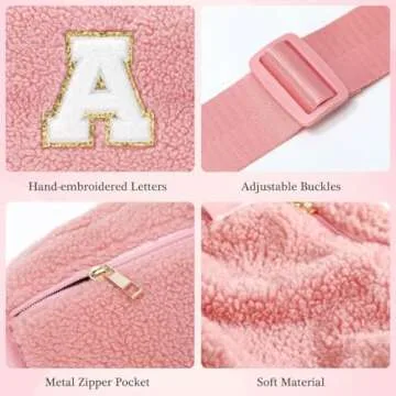 YOOLIFE Initial Fanny Pack for Women Girls - Monogram Belt Bag Crossbody Bag Waist Packs, Personalized Birthday Gifts for Women Teen Girls Mom Daughter Friend Sister, Pink M