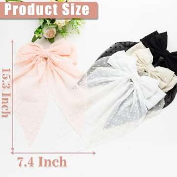Seneeel Large Hair Bows - Stylish 4 PCS for Women