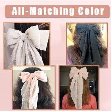 Seneeel Large Hair Bows - Stylish 4 PCS for Women
