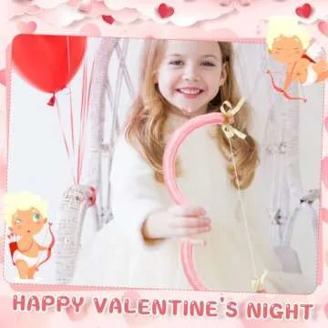 Leitee Cupid Bow and Arrow Valentines Cupid Costume Accessories Women Cosplay Supply Valentines Day Adult(Pink)