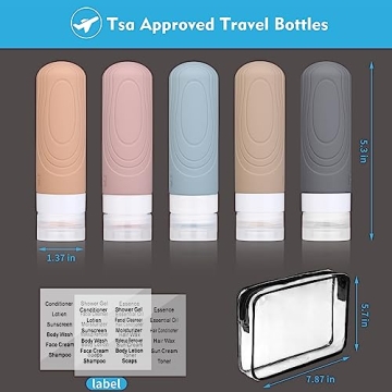 Higomai TSA Approved Travel Bottles for Toiletries