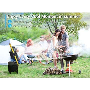 Geek Aire 30000mAh Battery Operated Misting Fan, Rechargeable Outdoor Floor Fan with 2.9 Gal Water Tank, Powered Waterproof Long-Lasting Battery Run for Patio, Garden, Lawn, Camping Gear Accessories