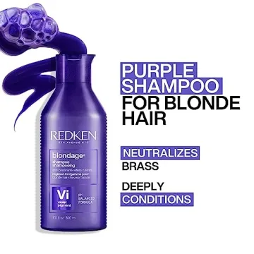 REDKEN Extend Blondage Color Depositing Purple Shampoo and Conditioner |Toner For Blonde Hair | Neutralizes Brass & Moisturizes Hair | With Pure Violet Pigments