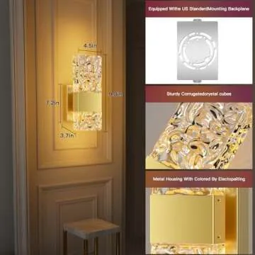 HITOO Dimmable LED Wall Sconces Set of 2 for Home Decor