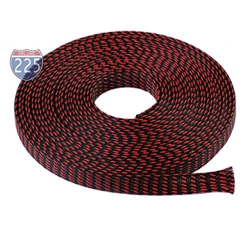 10 FT 5/8" 16mm Black Red Expandable Wire Cable Braided Sleeving Sheathing Loom Tubing US