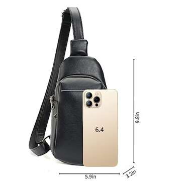 LASAYA Crossbody Fanny Packs for Women - Fashion Small Leather Sling Chest Belt Waist Bum Bag Purse with Adjustable Wide Strap for Running Travel Sports