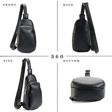 LASAYA Crossbody Fanny Packs for Women - Fashion Small Leather Sling Chest Belt Waist Bum Bag Purse with Adjustable Wide Strap for Running Travel Sports