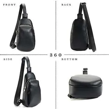 LASAYA Crossbody Fanny Packs for Women - Fashion Small Leather Sling Chest Belt Waist Bum Bag Purse with Adjustable Wide Strap for Running Travel Sports