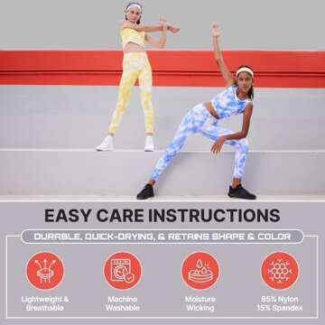 Essenclo Girls Athletic Leggings Yoga Pants w/Sleeveless Crop Tank Tops for Kids Workout Cheer Dance Run Sizes 3-16, 5pc Set - E2110 - Set-8-7-8