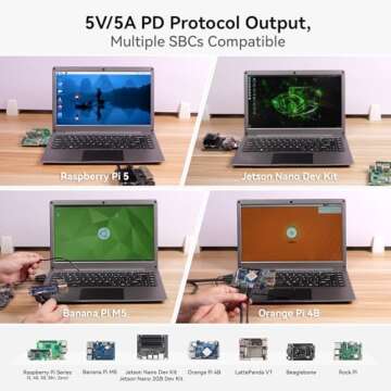 TEKCHIC Portable Monitor with Keyboard, 14 Inch Laptop Monitor Extender Built-in 5000mAh Battery, 1080P FHD Screen CrowView Note Compatible with Raspberry Pi 5, Phone, Steam Deck, SBCs/Mini PC/PC