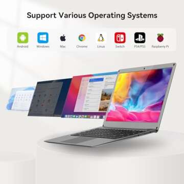 TEKCHIC Portable Monitor with Keyboard, 14 Inch Laptop Monitor Extender Built-in 5000mAh Battery, 1080P FHD Screen CrowView Note Compatible with Raspberry Pi 5, Phone, Steam Deck, SBCs/Mini PC/PC