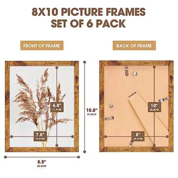 TWING 8x10 Picture Frames Set of 6, Rustic Photo Frames Collage for Wall Decor Mounting or Table Dis...