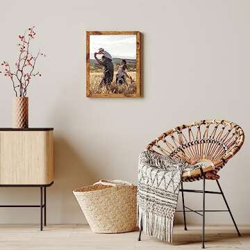 TWING 8x10 Picture Frames Set of 6, Rustic Photo Frames Collage for Wall Decor Mounting or Table Display,Home Decorative Wall Gallery Picture Photo Frame Wood Brown,Walnut