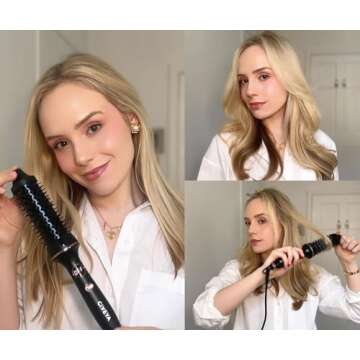 CIVEYA Pro Thermal Brush for Blowout Look, 1.5" Heated Round Brush with Temp Control, Ionic Thermal Hair Brush Curling Iron, Smoothing & Volumizing Hot Round Brush