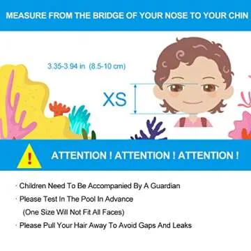 THENICE Full Face Snorkel Mask Kids,180 HD View Anti Fog & Anti Leak Snorkel Mask for Kids Snorkel Set,Snorkeling Gear for Kids