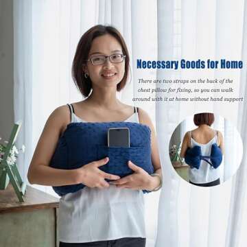 GUQIANLU Breast Cancer Surgery Mastectomy Pillow-Used for Lumpectomy Reconstruction Breast Healing Protector, Breast Cancer Sleep Pillow, Postoperative Recovery Support Patient Care (Blue)