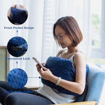 GUQIANLU Breast Cancer Surgery Mastectomy Pillow-Used for Lumpectomy Reconstruction Breast Healing Protector, Breast Cancer Sleep Pillow, Postoperative Recovery Support Patient Care (Blue)