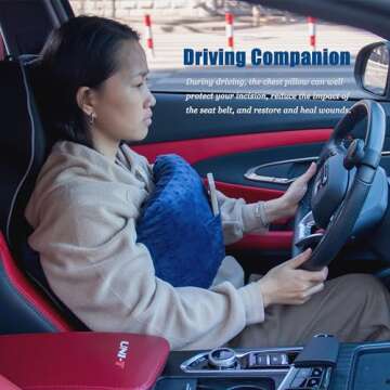 GUQIANLU Breast Cancer Surgery Mastectomy Pillow-Used for Lumpectomy Reconstruction Breast Healing Protector, Breast Cancer Sleep Pillow, Postoperative Recovery Support Patient Care (Blue)