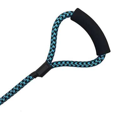 Nylon Strong Dog Rope Lead Leash Training Dog Lead with Soft Handle 6-20 FT Long Blue/Black (Dia:0.5" 10FT)