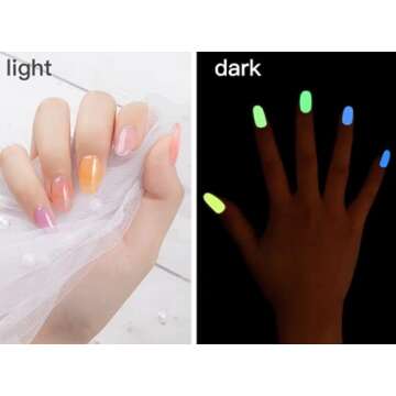 Cre8tion Glow in The Dark Soak Off Top Coat Gel Polish led uv lamp needed Curing Nail Art Nail Polish