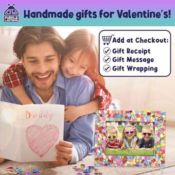 PURPLE LADYBUG Mosaic Photo Frame Craft Kit - Girls Valentines Gifts, DIY Arts & Crafts for Girls 8-...