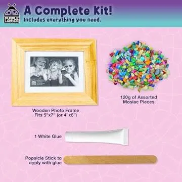 Mosaic Photo Frame Craft Kit for Creative Kids Age 6-12