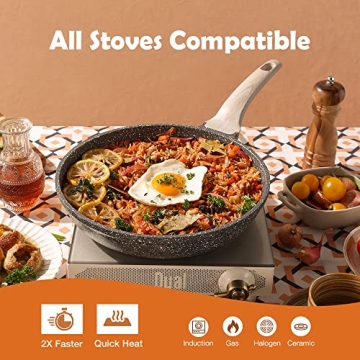 CAROTE Nonstick Frying Pan Classic Granite 12-Inch Skillet