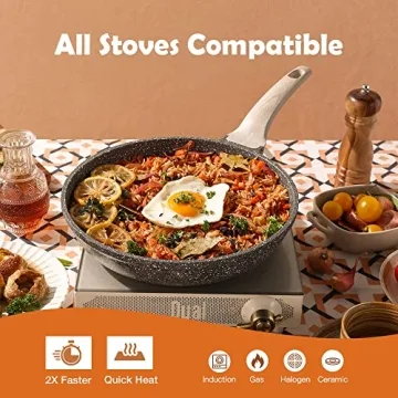 CAROTE Nonstick Frying Pan Classic Granite 12-Inch Skillet