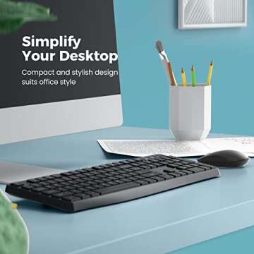 Lovaky Wireless Keyboard & Mouse Combo - Ergonomic & Quiet