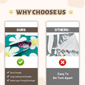 Charcy Dog Bandanas 4 Pack, Fall Dog Bandana Boy Girl for Holiday Birthday, Adjustable Durable Dog Scarf, Unique Design - Colorful Flower Large