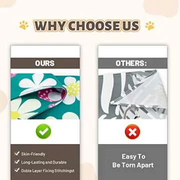 Charcy Dog Bandanas 4 Pack, Fall Dog Bandana Boy Girl for Holiday Birthday, Adjustable Durable Dog Scarf, Unique Design - Colorful Flower Large