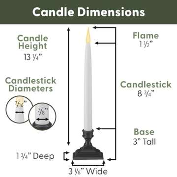 612 Vermont LED Taper Window Candles - Timer & Realistic Flame
