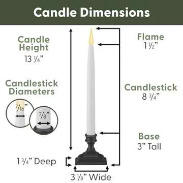 612 Vermont LED Taper Window Candles - Timer & Realistic Flame