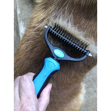Thstheaven Pet Grooming Brush & Nail Clippers Trimmers - Double Sided Shedding and Dematting Underco...