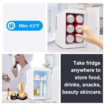 Compact Portable Mini Fridge for Skincare & Beverages
