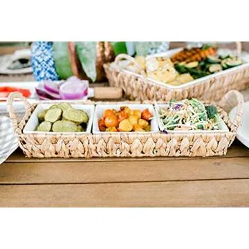 Mud Pie Water Hyacinth Section Server for Elegant Dining