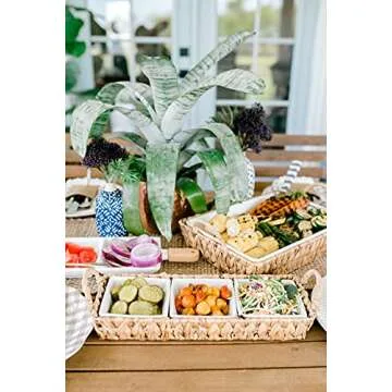 Mud Pie Water Hyacinth Section Server for Elegant Dining