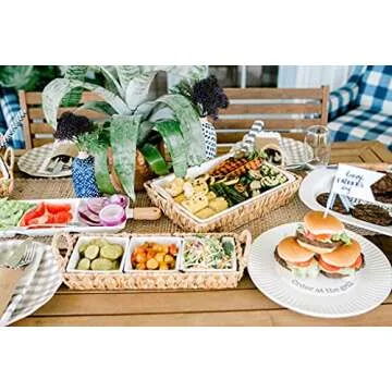 Mud Pie Water Hyacinth Section Server for Elegant Dining