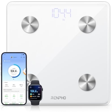 RENPHO Smart Scale, Digital Bathroom Scale for Weight, Scale with BMI, Body Fat, Muscle Mass, Body C...