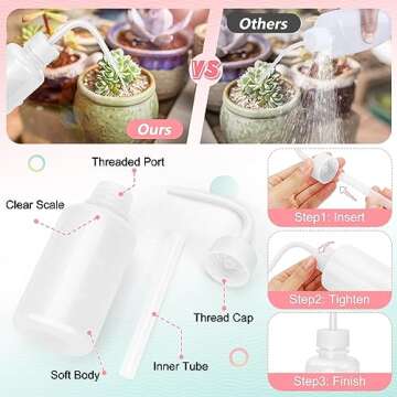 Valchoose 150ML Premium Eyelash Water Bottle for Extensions, 5.1oz White Tattoo Water Bottles No Need to Squeeze Hard, Easy to Carry Eyelash Bottle Rinse for Eyelashes, Cleaning(1 pack)