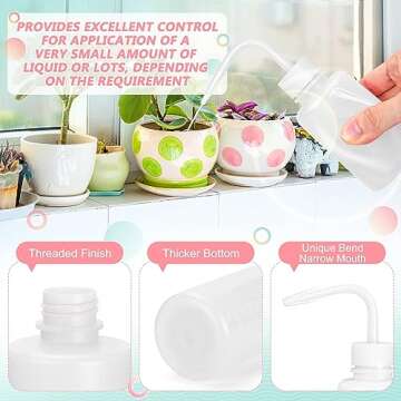 Valchoose 150ML Premium Eyelash Water Bottle for Extensions, 5.1oz White Tattoo Water Bottles No Need to Squeeze Hard, Easy to Carry Eyelash Bottle Rinse for Eyelashes, Cleaning(1 pack)