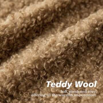 Foindtower Set of 2 Curly Teddy Wool Pillow Covers Decorative Boucle Textured Lumbar Throw Pillow Faux Fur Pillowcases Sheepskin Cushion Case for Sofa Bedroom Car 12"x20" Bronze